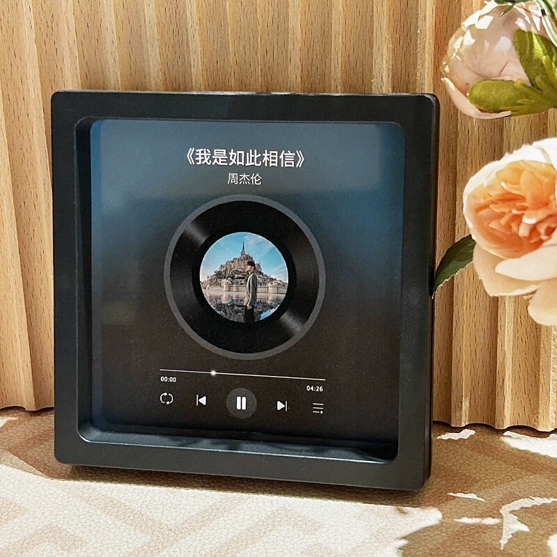 歌う音楽冷蔵庫マグネットフォトフレームビニールレコード、カップル、友人、親友向け|undefined