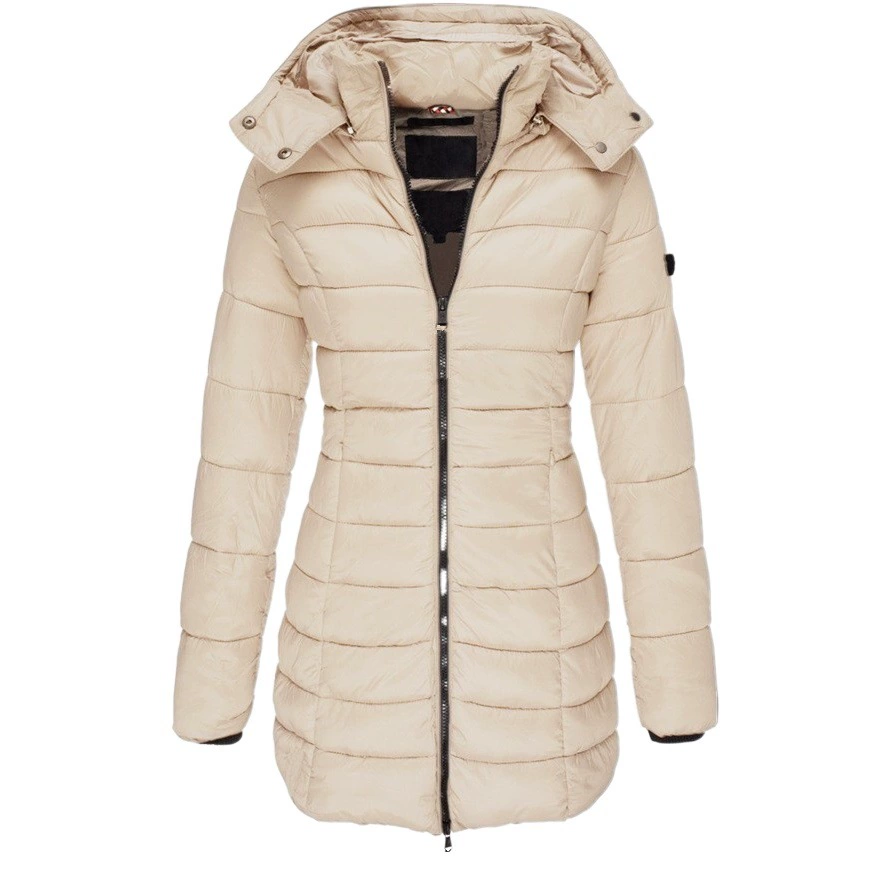 Новое зимнее женское пальто с хлопковой подкладкой в Корейском стиле, Женская приталенная куртка средней длины с хлопковой подкладкой, теплая пуховая куртка с хлопковой подкладкой W172