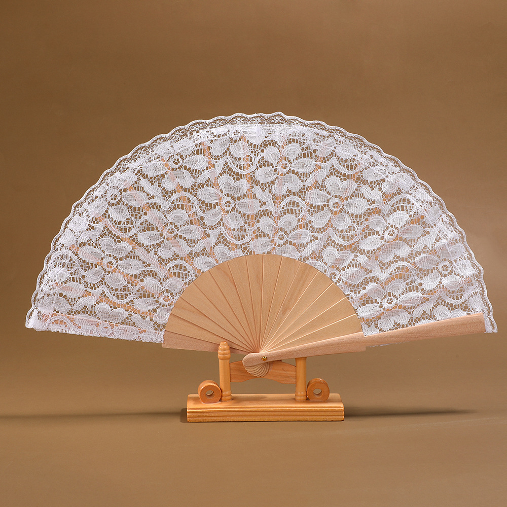 Abanico Plegable de Madera Aromática para Mujer de 20 cm de Madera Calado para Bodas image 10
