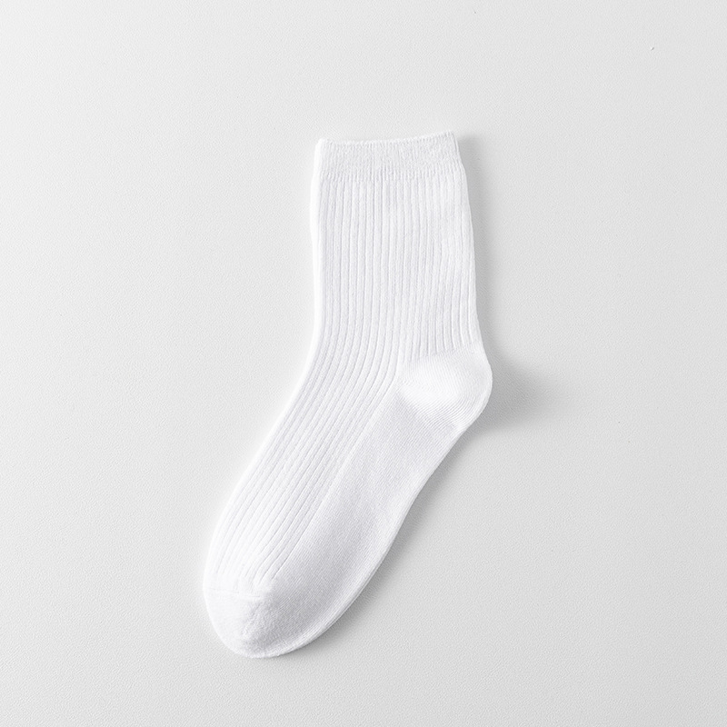 Calcetines de doble aguja calcetines de media pantorrilla de Hombre Calcetines de media pantorrilla de algodón puro de verano cuatro temporadas Otoño e Invierno transpirable desodorante absorbente de sudor color sólido calcetines de negocios