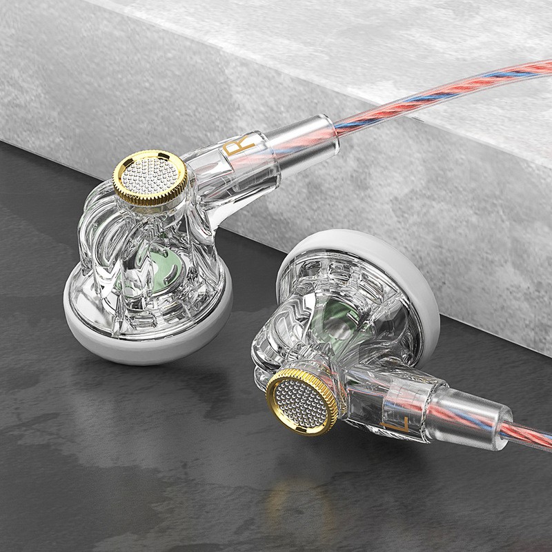 Qkz Mdr Wired Headphones Flat-Head Earplugs Wire-Controlled Music Sports 16mm Dynamic Flat-Head Earplugs with Microphone