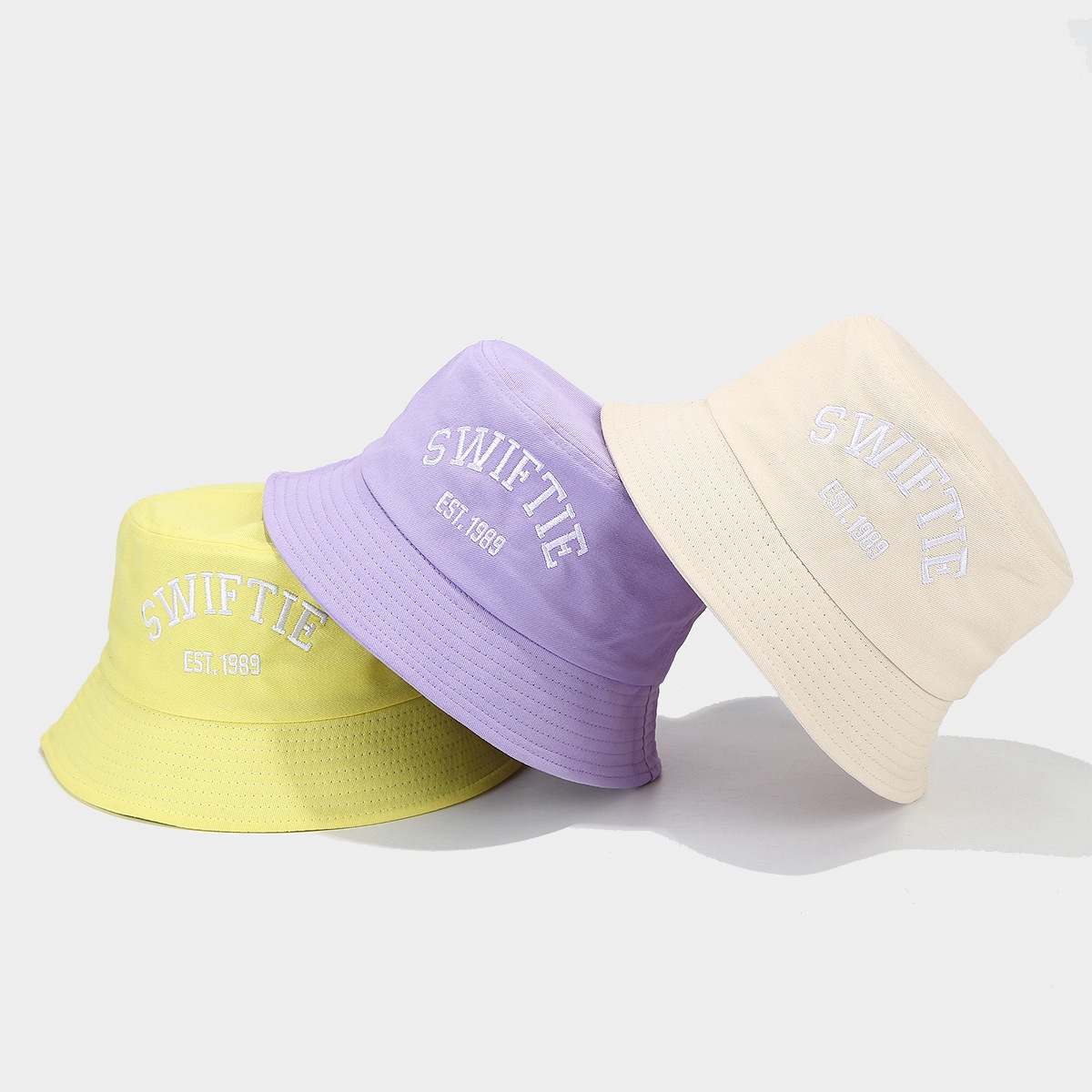 Nueva SWIFTIE bordado sombrero de pescador de verano moda fanáticos sombrero pareja sombrero de bañera solar transpirable