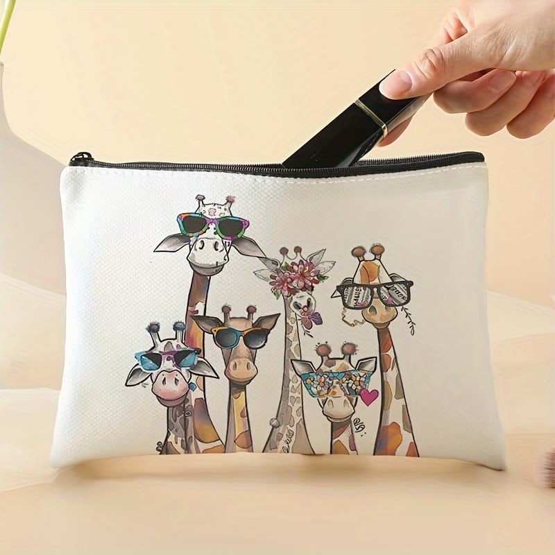 1 cute giraffe print travel storage bag with giraffe face design…