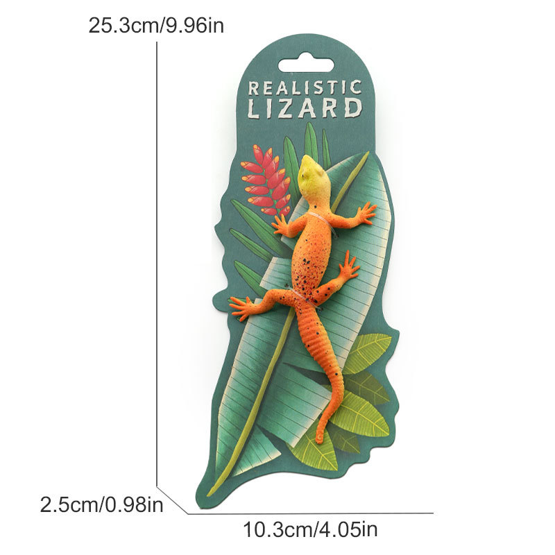 Cross-Border Foreign Trade Hot-Selling Wild Animal Model That Changes Color When Heated, Soft Rubber Lizard Model Ornament, Children's Toy Gift