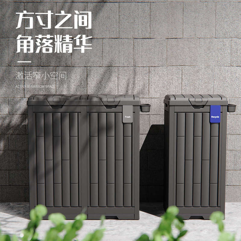 Outdoor Trash Can for Villa Courtyard, Large Park, Large Capacity, Foldable, Large Garden Yard, Commercial Use with Lid, Scenic Area