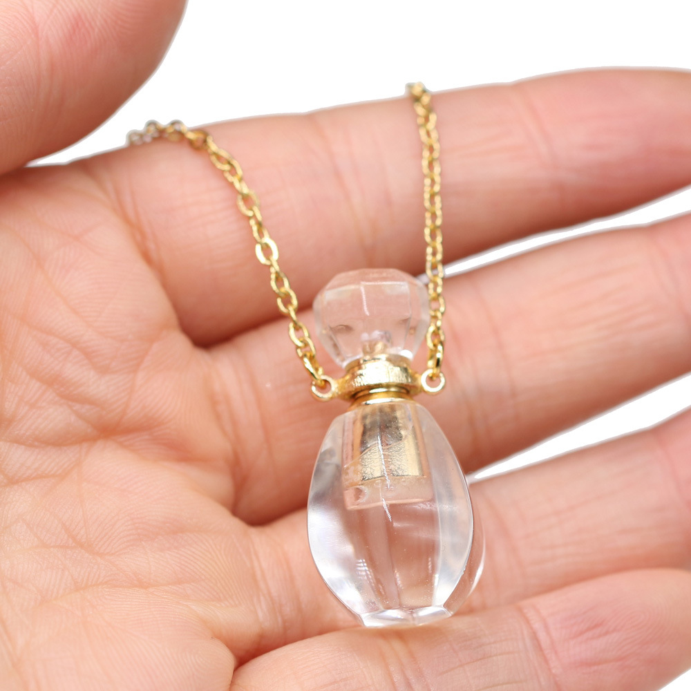 18g Weight Pendant Necklace Classification cable chain Chain Type 1 Piece Quantity Daily Occasion natural stone Material Perfume Bottle Pattern All Seasons Season Unisex Gender Classic Style Style Classic Style Perfume Bottle Natural Stone Cable Chain Pendant Necklace In Bulk 30