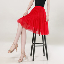 纱裙女半身裙短款蓬蓬裙超大摆显瘦高腰网纱裙2023夏季新款蛋糕裙