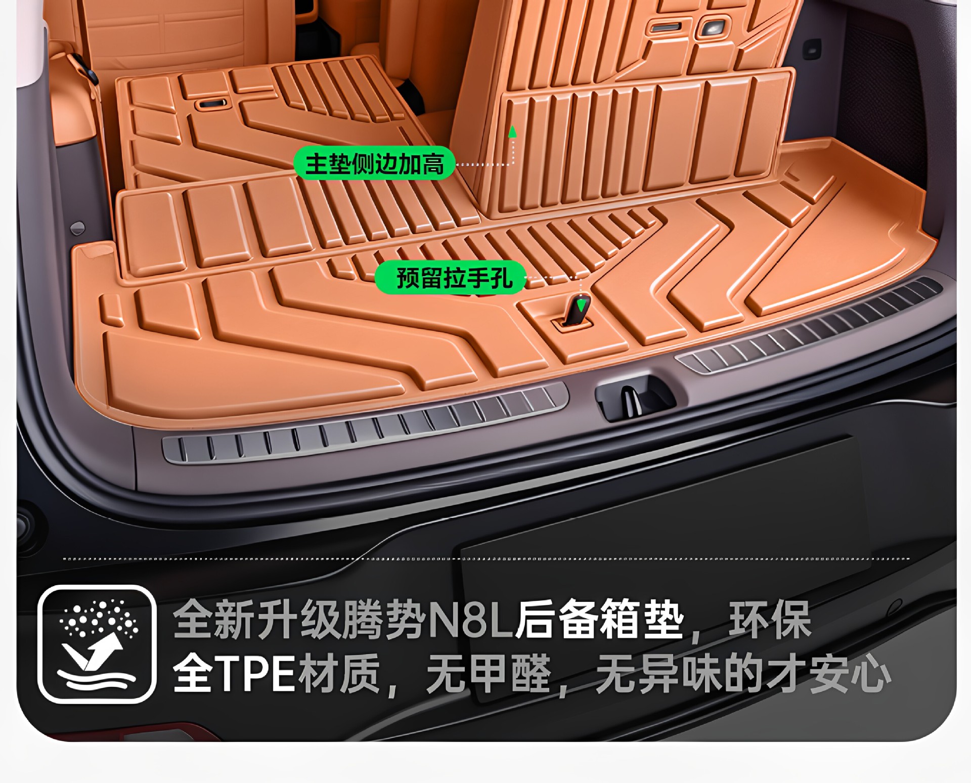 Suitable for the fast-charging version of the Denza N8L, TPE 2026 new model car modification accessories, trunk mat and foot mat supplies
