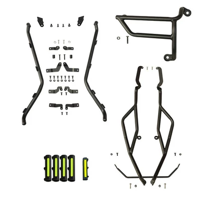 exhaust guardrails, Motorcycle bumper - black-carbon-steel-spotlight-style-front-bumper-rear-bumper-exhaust-bar-black-vinyl