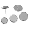 Stainless steel inner sticky 6-25mml circular inner inverted ear needle tray DIY jewelry earrings wholesale unchanging color