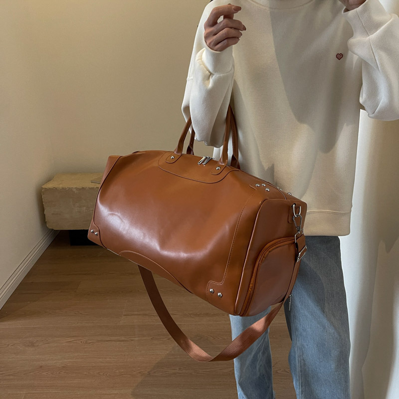 Großvolumige Reisetasche aus PU für Kurztrips, tragbares Gepäck für Schwangerschaft und Unterkunft, zum Tragen über der Schulter oder in der Hand, große Tasche für_voghion.com