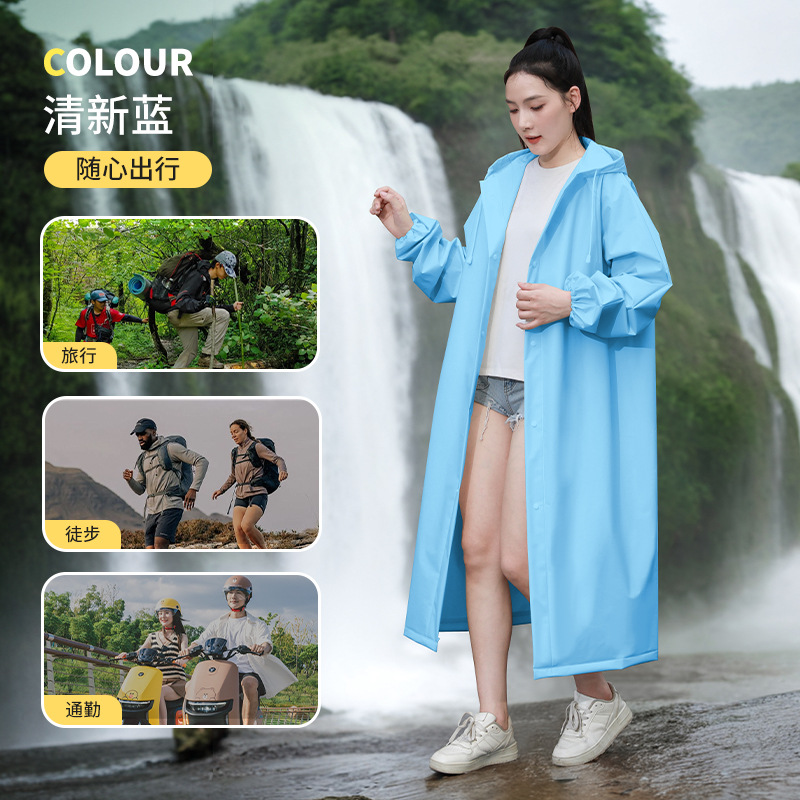 Adultos no desechables chaqueta de lluvia larga al aire libre montaña viaje grueso todo el cuerpo tormenta lluvia gris portátil chaqueta de lluvia