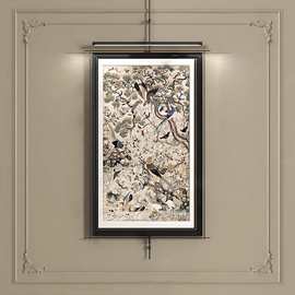 2025新款玄关装饰画挂画 客厅背景墙艺术装置画 走廊带灯壁画抽象