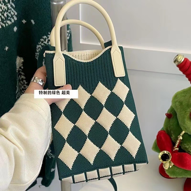 Nuevo amor bolso del teléfono móvil bolso de punto al por mayor de gran capacidad bolso de mano estudiante crossbody bolsa de lana fábrica