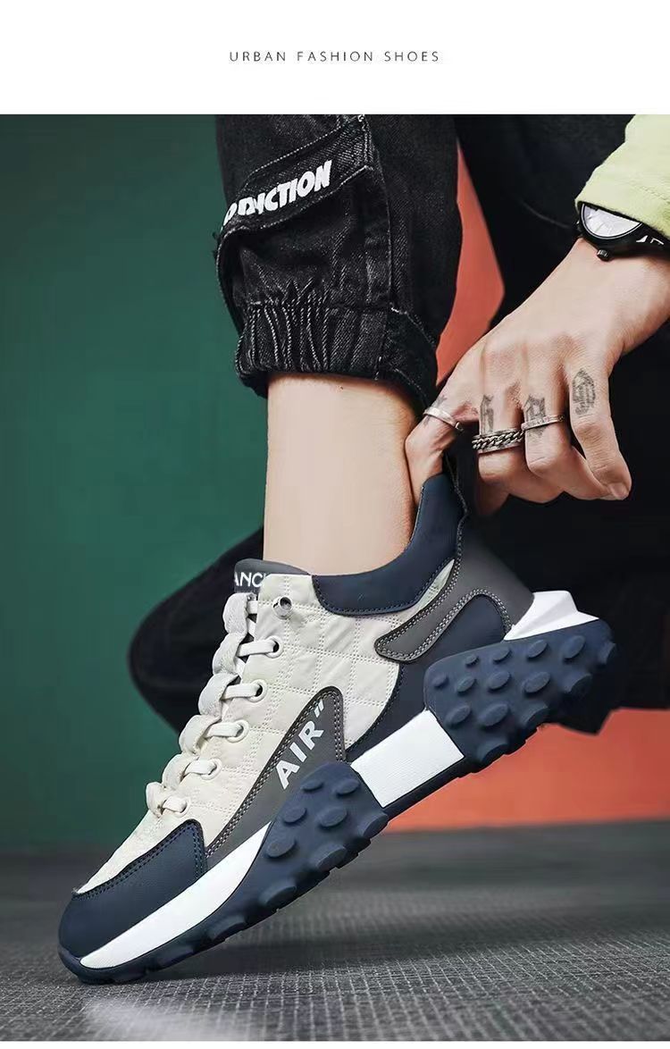 Men's Platform Casual Shoes Leather Waterproof Trainers_voghion.com