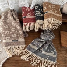 儿童围巾秋冬季仿羊绒可爱保暖围脖防风女童棉绒舒适脖套女孩披巾