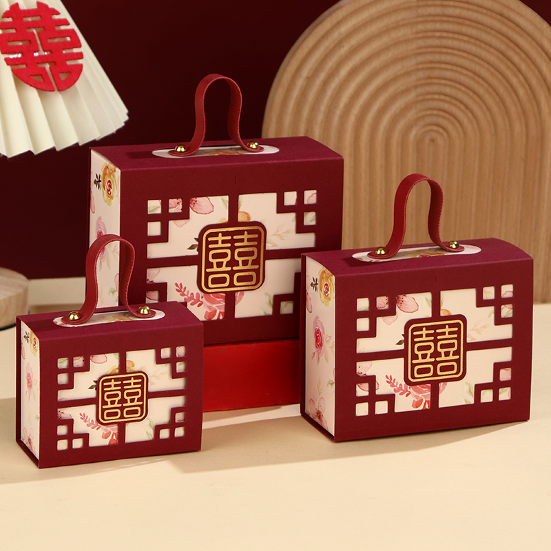 Caja de dulces de boda atmósfera caja de regalo de dulces portátiles caja de embalaje de boda caja vacía caja de cartón bolsa de dulces de boda