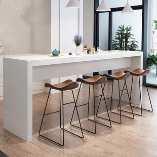 Household Bar Table Simple Modern Bar Table Desk Solid Wood Light Luxury Bar Table Baking Paint Kitchen Bar Table Light Luxury Island Table