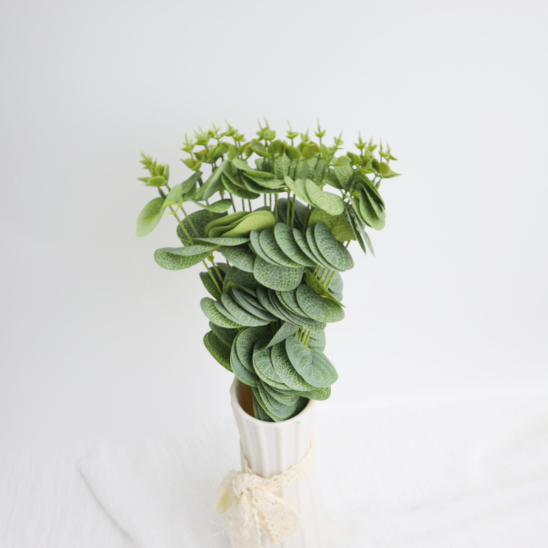仿真植物单支尤加利叶金钱叶插花叶子配件跨境绿植婚庆插花伴手礼|undefined