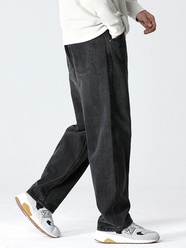 Xxbro ropa de hombre # pantalones de papá de todos los partidos de moda pantalones vaqueros de terciopelo lavados sueltos pantalones rectos de pierna ancha viejos para hombres