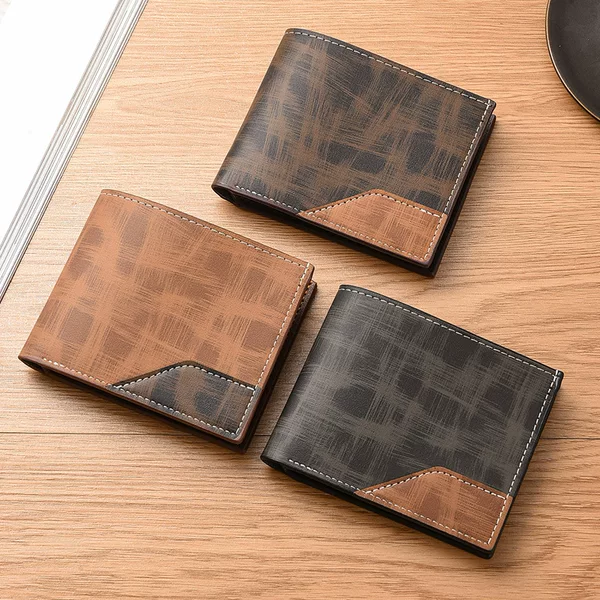 Factory Direct Supply Men's PU Wallet Multi-function Coin Purse Cross-border in stock Coin Bag Card Bag Short Men's Wallet