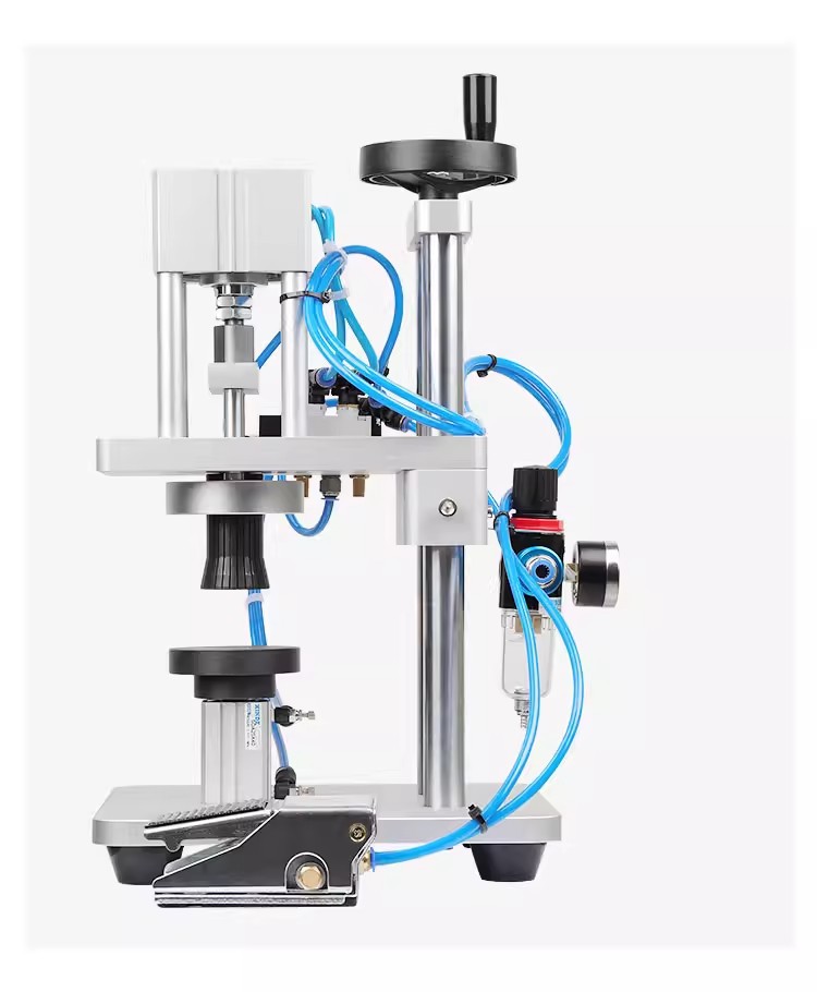 Small pneumatic perfume bottle capping machine, aluminum plastic cap