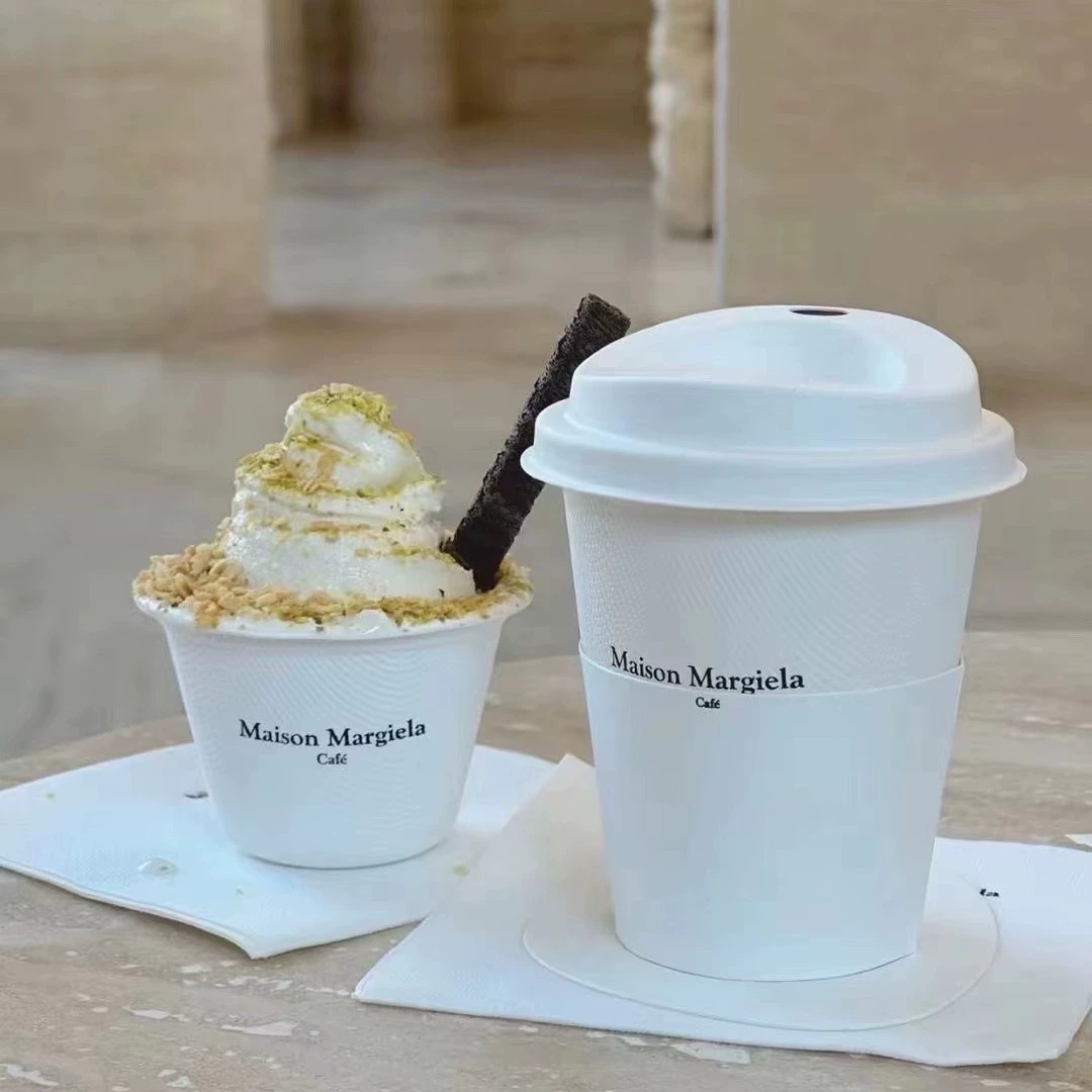 Оптовая продажа с фабрики одноразовые разлагаемые сахарный тростник чашки кофе чашки чая с молоком твердые чашки могут быть напечатаны на бумажной крышке