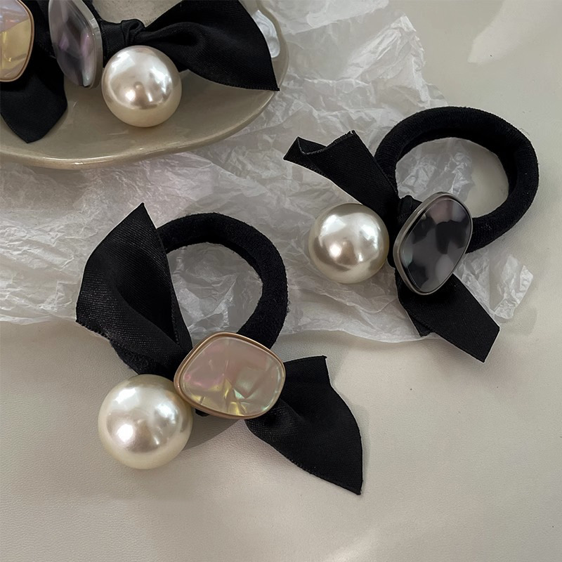 Anillo para el cabello de perlas de alta calidad para mujer, banda elástica y duradera, cuerda de cabeza de cola de caballo, temperamento, tocado de cuerda para el cabello que no daña el cabello