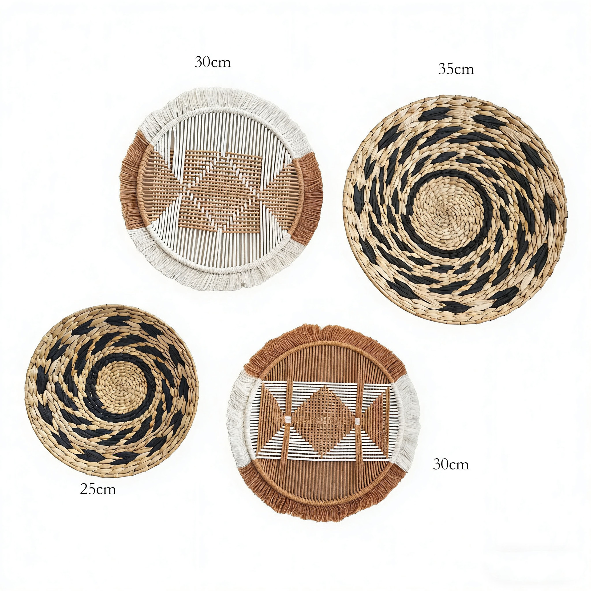 Amazon nuevo tejido de paja artesanal pared bohemia combinación de pared casa vivienda decoración de pared en stock