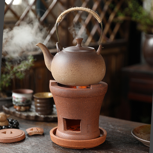 V5HA retro large ceramic kettle single handle coarse pottery pot electric ceramic stove carbon stove around the stove teapot household