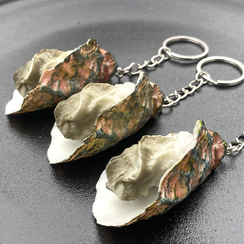 PVC Simulated Oyster Cross-border Keychain Bag Charm Decorative Children's Toy Simulated Scallops Seafood Model