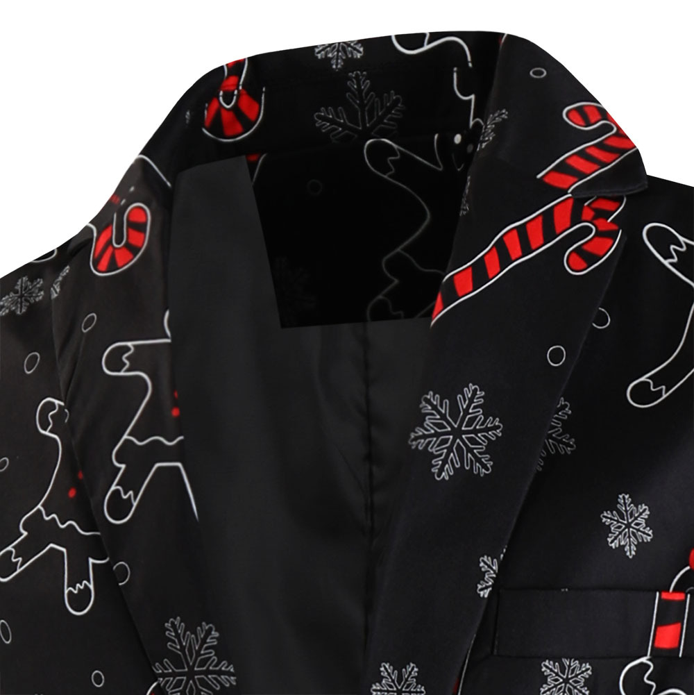 Men's Suit Jacket Christmas Print Single Blazer For Men_voghion.com