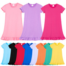 特价清！100CM-170CM外贸裙子夏装短袖儿童睡衣连衣裙子