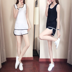 Casual Sports Set Summer Sleepwear Women's Thin Tank Top and Shorts Two-Piece Set Wearable Outfit Home Clothes Cool Top