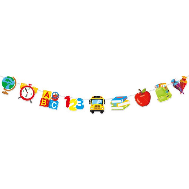 La nueva decoración de la temporada escolar, el juego de la bandera, la tarjeta de inserción de la tarta, la decoración del campus de la temporada escolar, la bienvenida a la escuela para tirar de la bandera