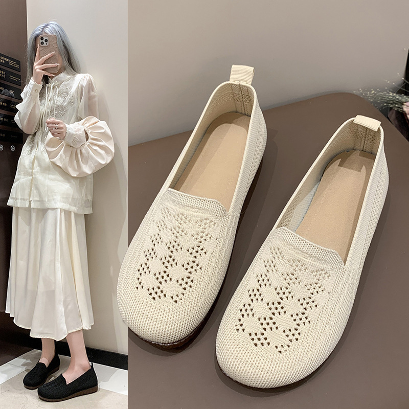 Mesh Shoes Women's 2025 Summer New Soft Bottom Shallow Mouth Slip-on Lazy Casual Shoes Breathable Mesh plus size Shoes Mesh Shoes Women's 2025 Summer New Soft Bottom Shallow Mouth Slip-on Lazy Casual Shoes Breathable Mesh plus size Shoes