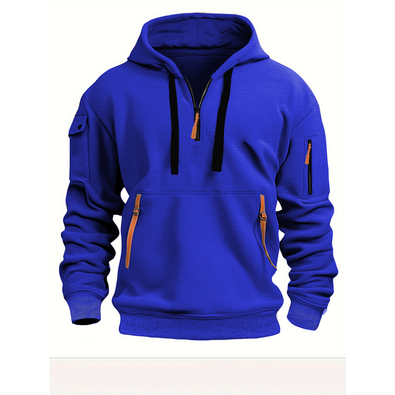 Men's Hoodie, Casual Sport Hoodie, Autumn And Winter Top, Arm Pocket Zipper Hoodie_viptrois.com