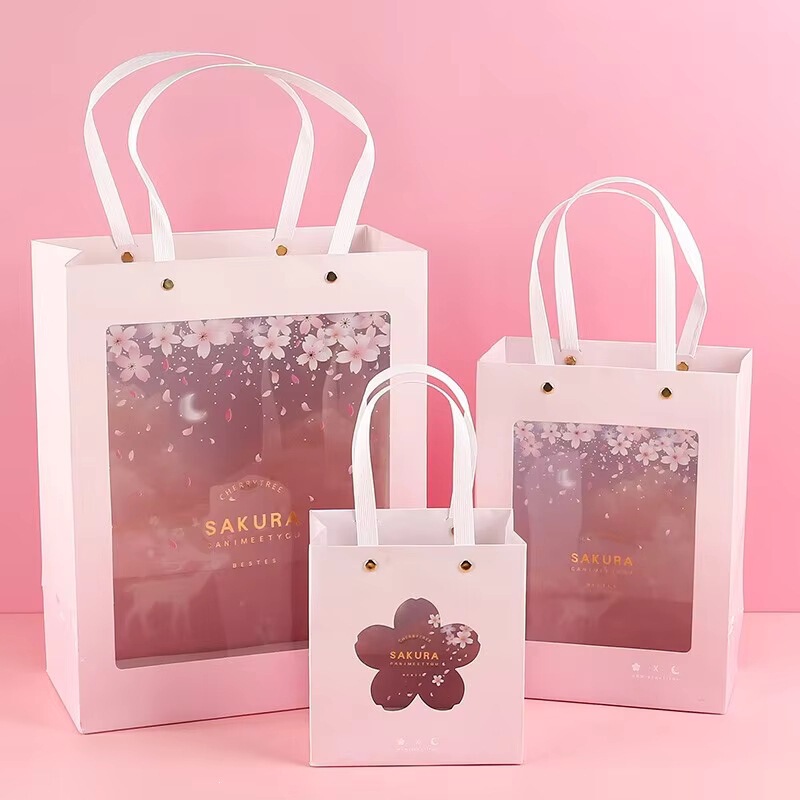 Jieyi Customized Paper Bags, Gift Bags, Handbags, Luxury Bouquet Bags, Transparent Window Baguette Bread Premium Packaging Bags Jieyi Customized Paper Bags, Gift Bags, Handbags, Luxury Bouquet Bags, Transparent Window Baguette Bread Premium Packaging Bags