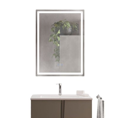 卫生间浴室镜子高级感带灯圆形梳妆台化妆镜壁挂贴墙智能发光