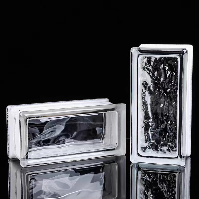 Ladrillo de vidrio, ladrillo de cristal, pared de partición, pantalla de ladrillo translúcido ultra blanco, pared de vidrio hueco sólido de color transparente para baño