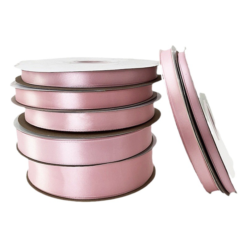 0,6-4CM de ancho rollo cinta rosa claro regalo al por mayor flores pastel de frutas embalaje cinturón de poliéster