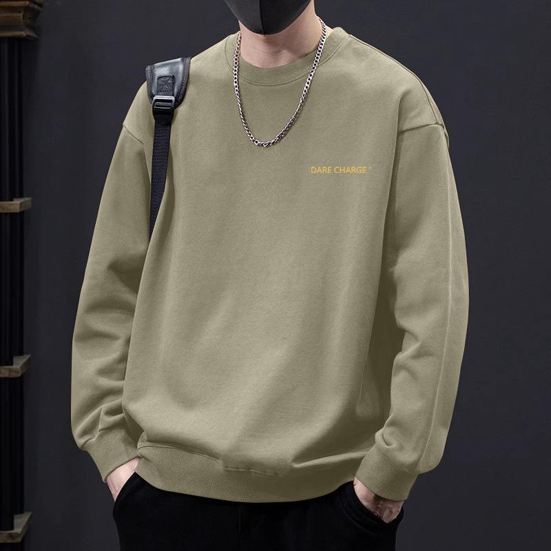 오트밀 그레이 라운드넥 스웨트셔츠 레귤러 스타일-1604【GL】