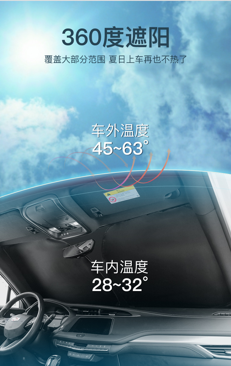 Direct shipping from the source factory: Custom-made car front privacy sunshade, sun protection, heat insulation, interior light-blocking panel