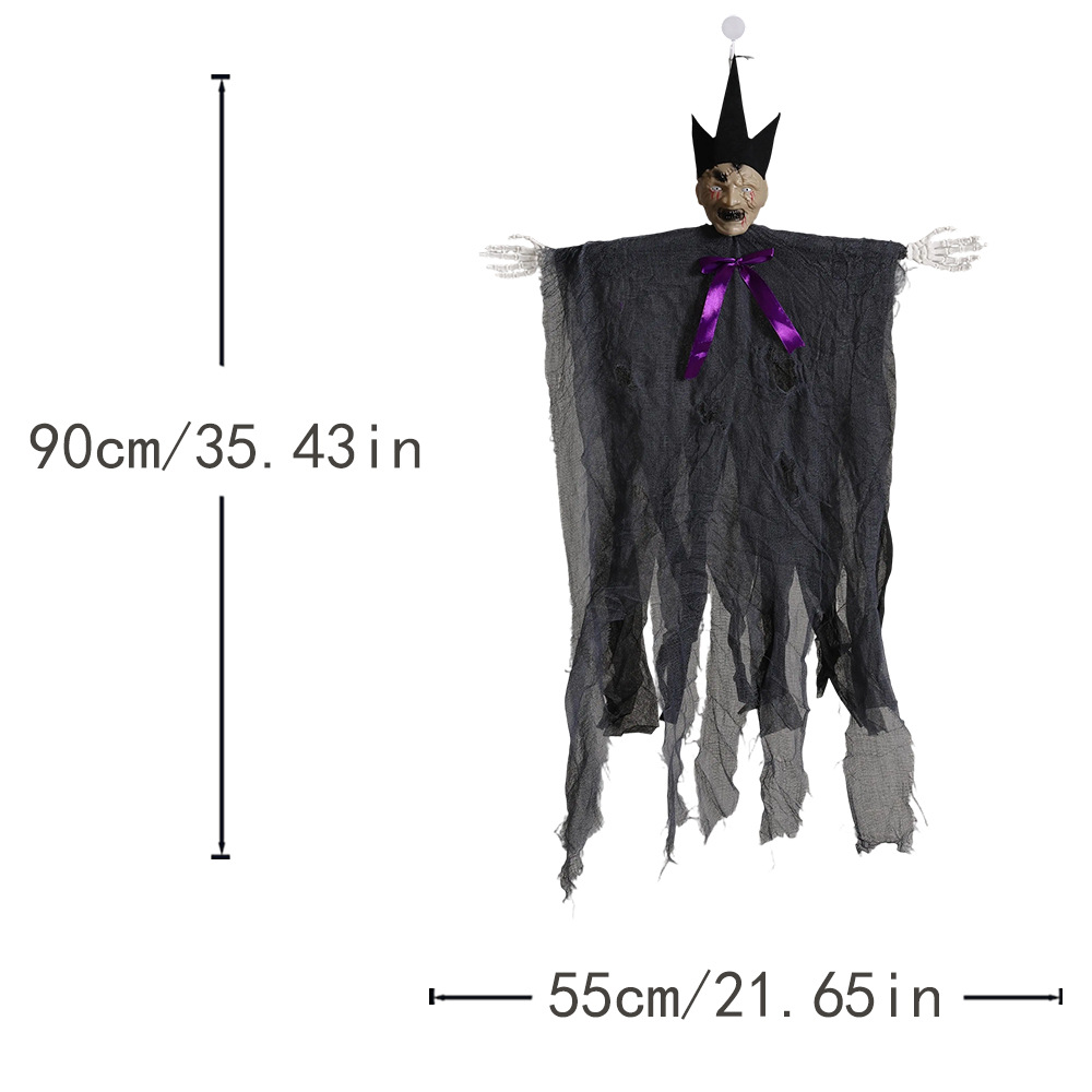 Decoración de Halloween accesorios colgando fantasmas con sombreros esqueleto casa embrujada fiesta puerta colgando fantasmas al por mayor amazon