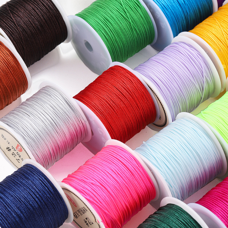 No. 72 Jade Wire 0.8mm Thick Polyester Hand-Woven Wire DIY Pendant Red Rope Chinese Knot Accessories Wire Wholesale