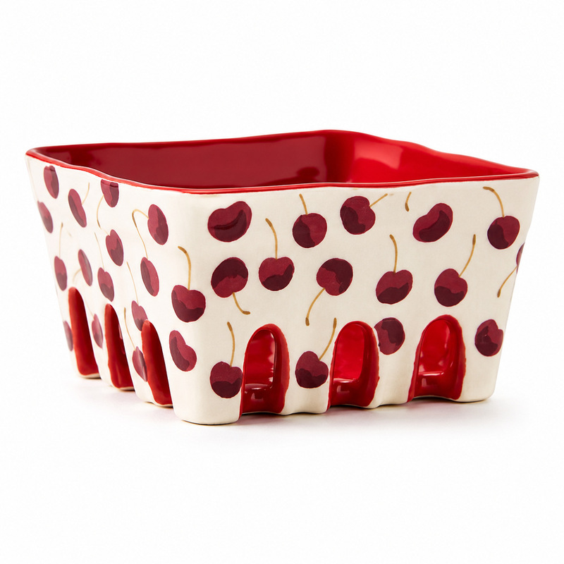Ceramic Berry Basket Strawberry Cherry Blueberry Fruit Basket Creative Fruit Plate Dessert Plate Kitchen Table Decoration Storage Ceramic Berry Basket Strawberry Cherry Blueberry Fruit Basket Creative Fruit Plate Dessert Plate Kitchen Table Decoration Storage