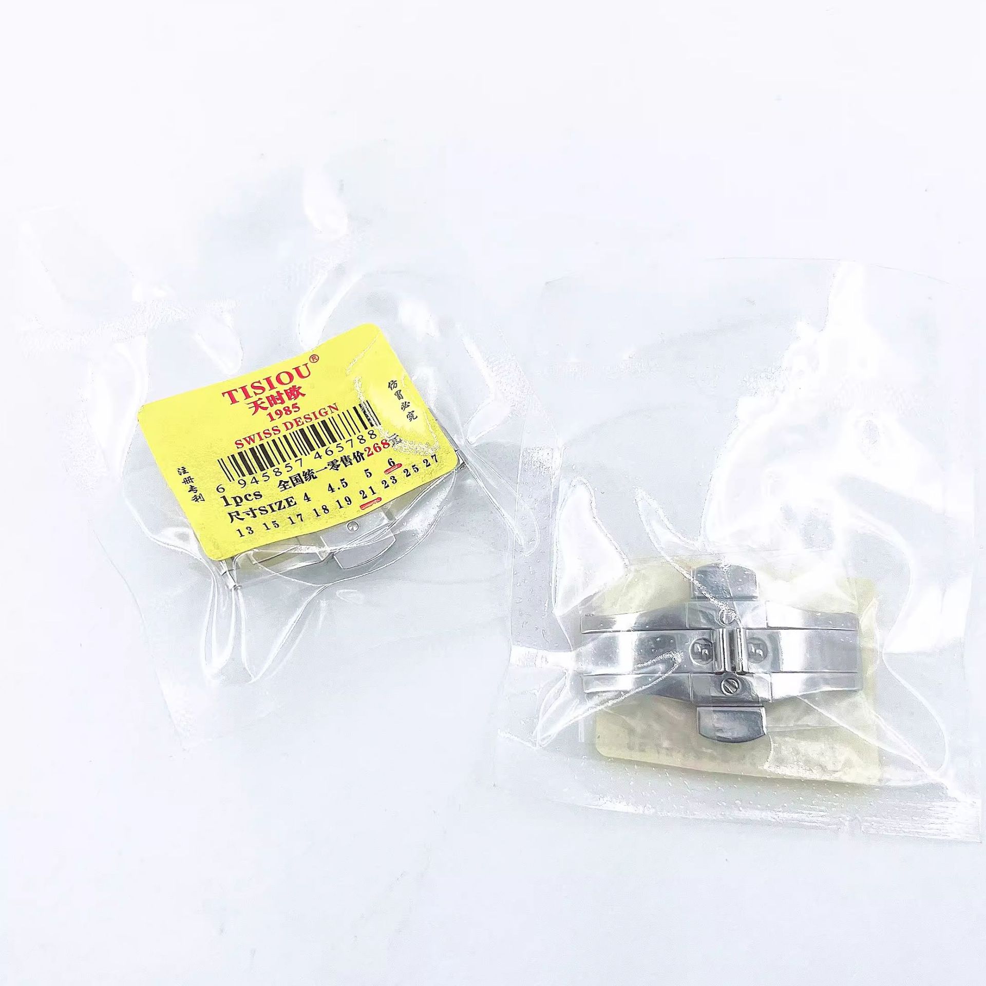 手表配件 天时O 表扣钢带双按蝴蝶扣手表男女 折叠扣钨钢表表带扣