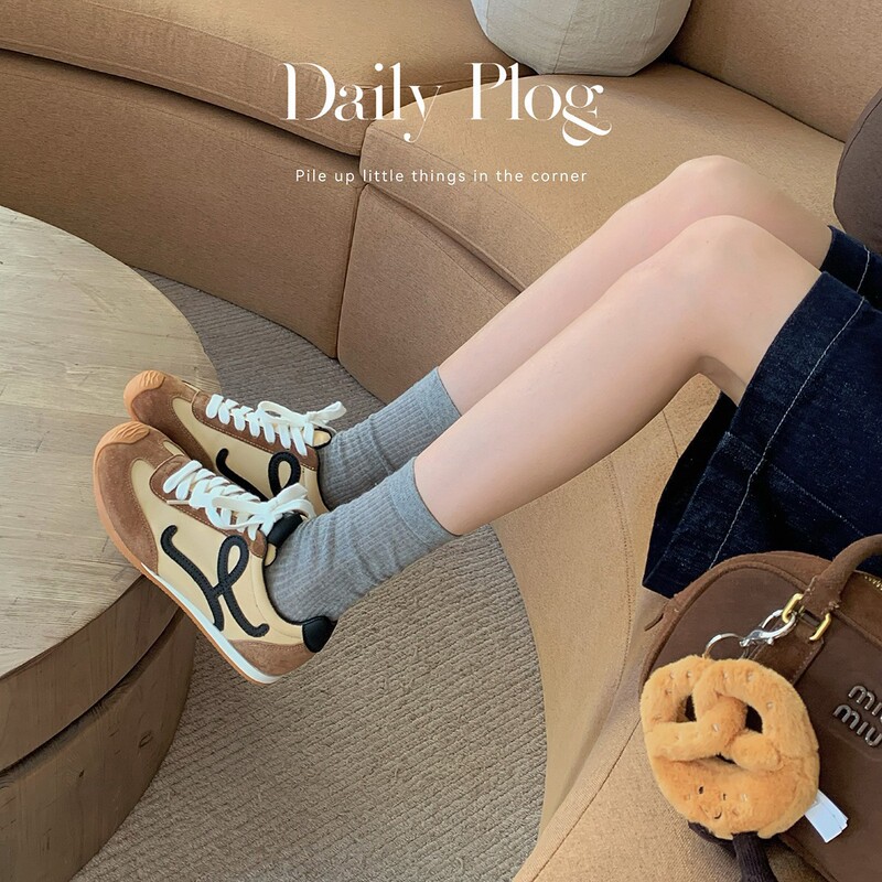 Increase Height by 5cm~ Cute Little Tilted Head Genuine Leather Moral Training Shoes with Inner Heightening Laces, Versatile Sports and Leisure Forrest Gump Sneakers for Women