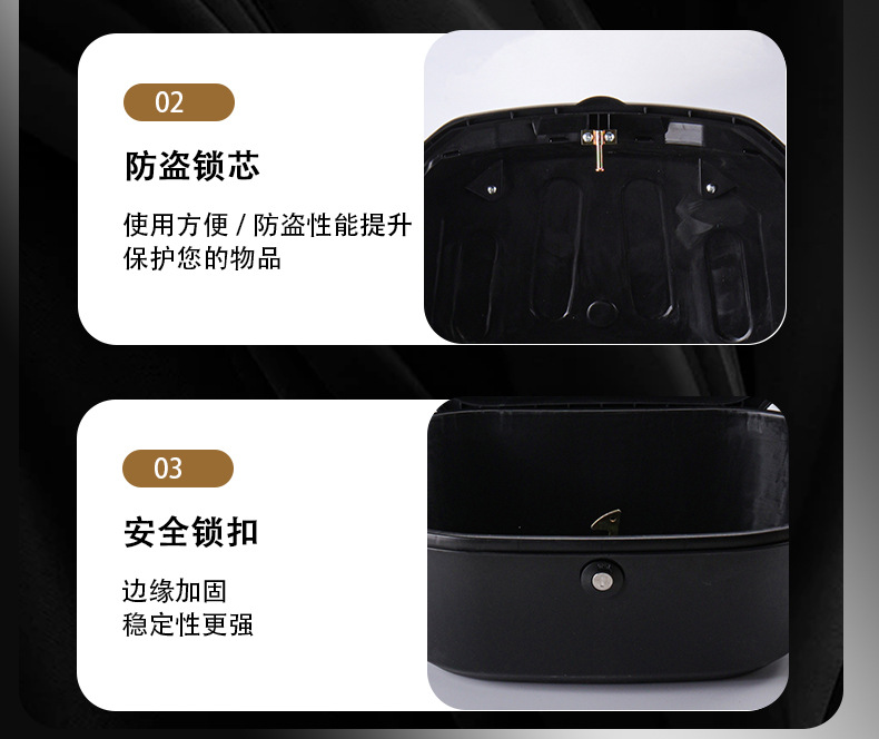Electric Vehicle Trunk, Motorcycle Trunk, Battery Vehicle, Scooter Tool Box, Storage Box, Large Thickened Universal