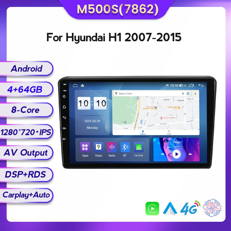 Подходит для Hyundai H1 07-15 модифицированный Android экран большого размера с середины управления, автомобильный навигационный экран 8+128ГБ
